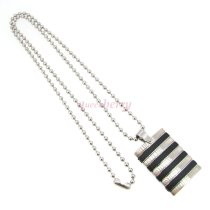 316l Stainless Steel Round Ball Chain Necklace 2mm with Tag Pendant 20"