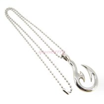316L Stainless Steel Round Ball Chain Necklace 2mm with Hook Pendant 20"