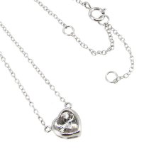 Sterling Silver Heart Love Pendant CZ 10mm Link Chain Necklace Adjustable 16″ 17″ 18″ 17″ 18''