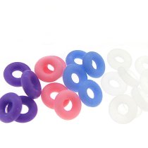 20x White Pink Blue Purple Round Rubber Stopper Spacer Bead for Silver Pandora Troll Chamilia Biagi European Charm Bracelets / Clips