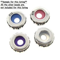 20x White Pink Blue Purple Round Rubber Stopper Spacer Bead for Silver Pandora Troll Chamilia Biagi European Charm Bracelets / Clips
