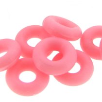 10x Pink Round Rubber Stopper Spacer Bead for Silver Pandora Troll Chamilia Biagi European Charm Bracelets / Clips