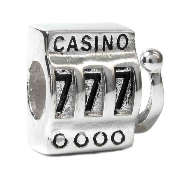 Sterling Silver Lucky 7 Casino Slot Machine 777 Bead for European Charm Bracelets