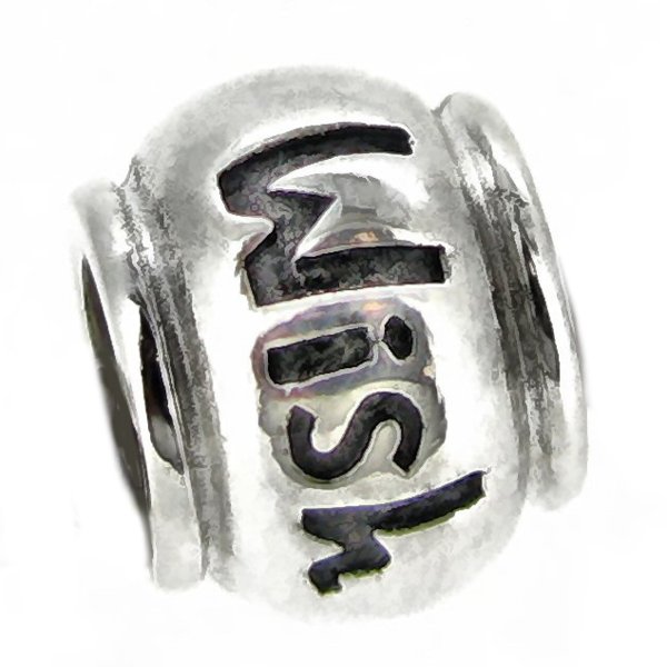 Sterling Silver Wishes Message Bead for Pandora Troll Chamilia Biagi European Charm Bracelets