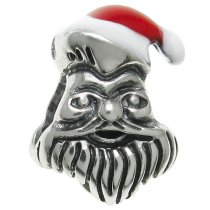 Sterling Silver Christmas Santa Claus Red Enamel Hat Bead for Pandora Troll Chamilia Biagi European Charm Bracelets