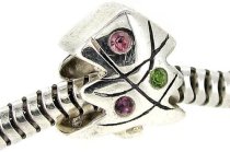 Queenberry .925 Sterling Silver Christmas Tree Crystal Bead for European Charm Bracelets