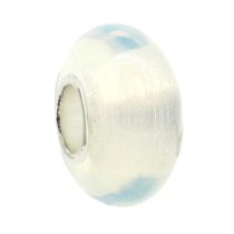 Sterling Silver Round White Moon Stone Bead for Pandora Troll Chamilia Biagi European Charm Bracelets