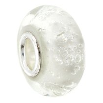 Sterling Silver Clear Snow white Bubble Murano Glass Bead for Pandora Troll Chamilia Baigi European Charm Bracelets