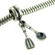 Sterling Silver Chef Kitchen Aid Spoon & Fork Dangle European Bead Charm
