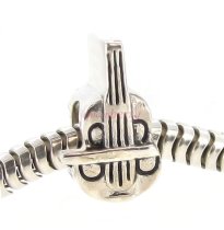 Sterling Silver Violin Music Family Bead for Pandora Troll Chamilia Biagi European Charm Bracelets