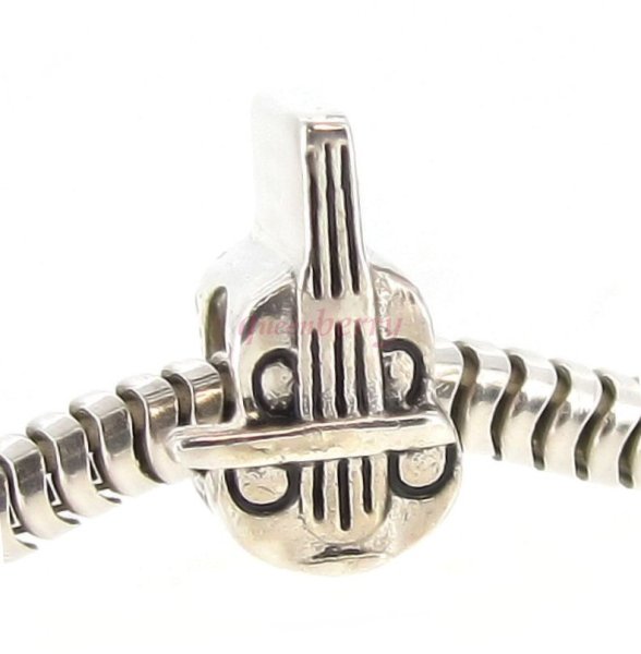 Sterling Silver Violin Music Family Bead for Pandora Troll Chamilia Biagi European Charm Bracelets