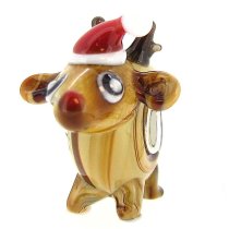 Sterling Silver Christmas Rudolph Reindeer Red Nose Deer Glass for Pandora Troll Chamilia Biagi European Charm Bracelets