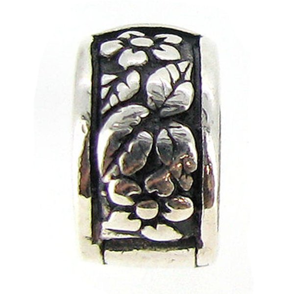Sterling Silver Antique Flower Leaf Clip Clasp Stopper Lock Bead for Pandora Troll Chamilia Biagi European Charm Bracelets