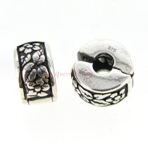 Sterling Silver Antique Flower Leaf Clip Clasp Stopper Lock Bead for Pandora Troll Chamilia Biagi European Charm Bracelets