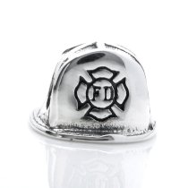 Sterling Silver Fire Fighter Helmet Firefighter Fireman Hat Bead f/ Pandora Troll Chamilia Biagi European Charm Bracelet