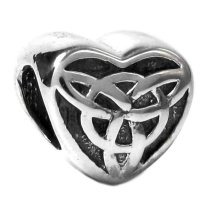 925 Sterling Silver Celtic Love Knot Triquetra Heart for Pandora Troll Chamilia Biagi European Bead Charm Bracelets