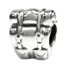Sterling Silver Camping Picnic Backpack Bead for Pandora Troll Chamilia Biagi European Charm Bracelets