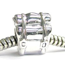 Sterling Silver Camping Picnic Backpack Bead for Pandora Troll Chamilia Biagi European Charm Bracelets