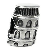 Sterling Silver Italy Leaning Tower of Pisa Building Bead for Pandora Troll Chamilia Biagi European Charm Bracelets