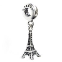 Sterling Silver Paris Eiffel Tower Dangle Bead for Pandora Troll Chamilia Biagi European Charm Bracelets