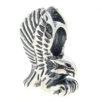 .925 Sterling Silver Flying Soaring Eagle European Bead Charm
