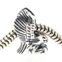 .925 Sterling Silver Flying Soaring Eagle European Bead Charm