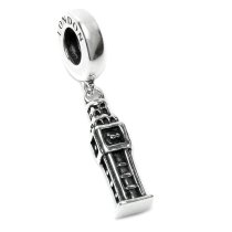 Sterling Silver London Big Ben Dangle Bead for Pandora Troll Chamilia Biagi European Charm Bracelets