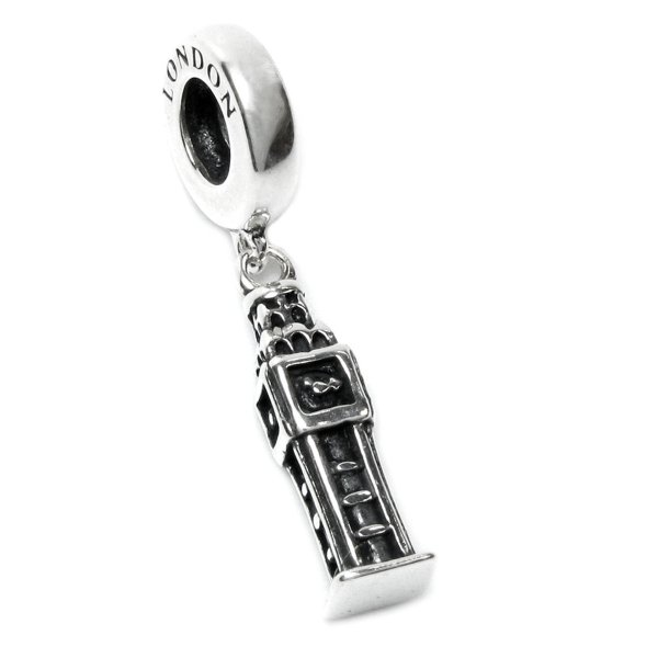 Sterling Silver London Big Ben Dangle Bead for Pandora Troll Chamilia Biagi European Charm Bracelets