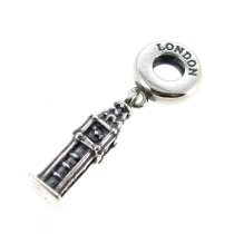 Sterling Silver London Big Ben Dangle Bead for Pandora Troll Chamilia Biagi European Charm Bracelets