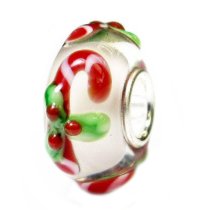 Sterling Silver Candy Cane Stick Christmas Red Green Gift Glass Holiday Bead for Pandora Troll Chamilia Biagi European Charm Bracelets