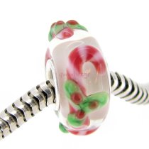 Sterling Silver Candy Cane Stick Christmas Red Green Gift Glass Holiday Bead for Pandora Troll Chamilia Biagi European Charm Bracelets