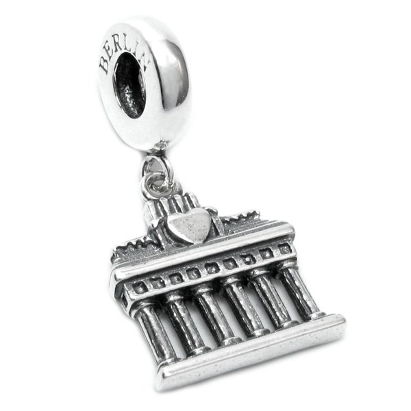 Sterling Silver Germany Berlin Brandenburg Gate Dangle Bead for Pandora Troll Chamilia Biagi European Charm Bracelets