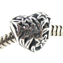 Sterling Silver Filigree Love Heart of Flower Leaf Tree for Pandora Chamilia Biagi European Charm Bracelet