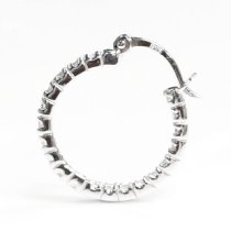 Sterling Silver Round Clear CZ Crystal Hoop Earring 21mm