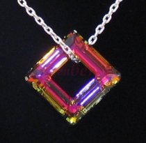 ~Metallic Purple~ Fancy Swarovski Square Pendant