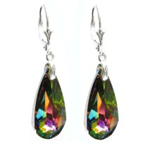 Vitrail Medium Genuine Swarovski Crystals Sterling Silver Leverback Dangle Earrings