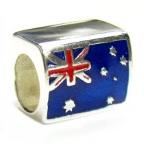 Sterling Silver Enamel Australia Flag European Bead for Pandora Troll Chamilia Biagi European Charm Bracelets