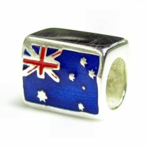 Sterling Silver Enamel Australia Flag European Bead for Pandora Troll Chamilia Biagi European Charm Bracelets