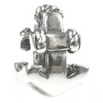 Antique 925 Sterling Silver Ship Anchor Bead for European Charm Bracelets