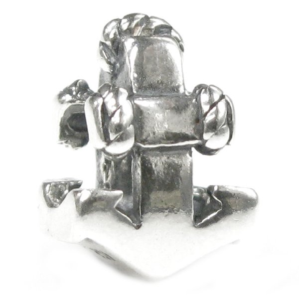 Antique 925 Sterling Silver Ship Anchor Bead for European Charm Bracelets