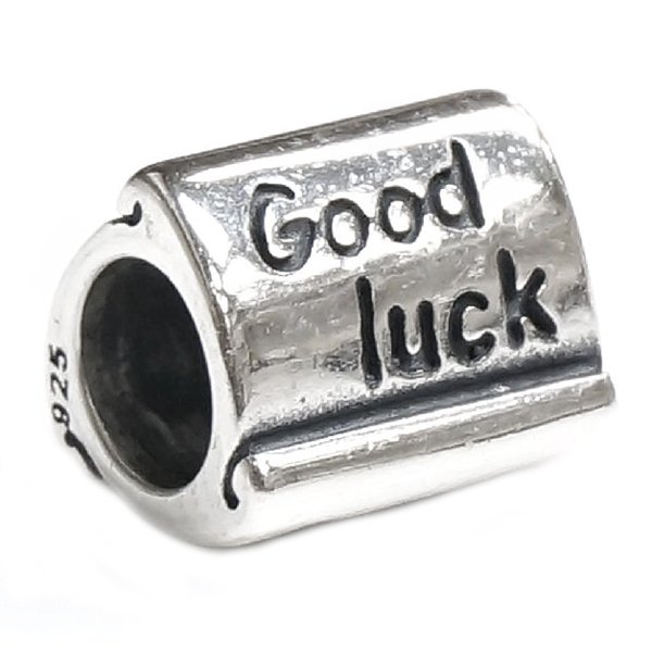 Sterling Silver Good Luck Scrolls Bead for Pandora Troll Chamilia Biagi European Charm Bracelets