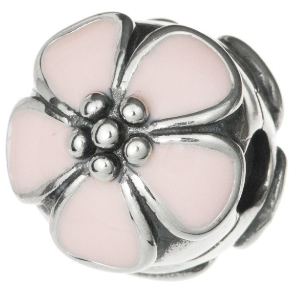 Sterling Silver Pink Rose Enamel Flower Blossom Clip Clasp Lock Bead for Pandora European Charm Bracelets