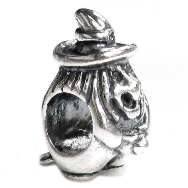 Sterling Silver Flying Witch on Broom Halloween Bead for Pandora Troll Chamilia Biagi European Charm Bracelets