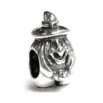 Sterling Silver Flying Witch on Broom Halloween Bead for Pandora Troll Chamilia Biagi European Charm Bracelets