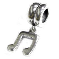 Sterling Silver Music Note Dangle Bead for Pandora Troll Chamilia Biagi European Charm Bracelets
