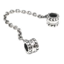 Antique 925 Sterling Silver Hearts Screwed Safety Chain Bead for Pandora Chamilia European Charm Bracelets