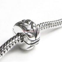 Sterling Silver Round Leafs Clip Stopper Lock Clasp Bead for Pandora Troll Chamilia Biagi European Charm Bracelets