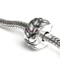 Sterling Silver Round Leafs Clip Stopper Lock Clasp Bead for Pandora Troll Chamilia Biagi European Charm Bracelets