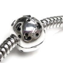 Antique 925 Sterling Silver Lots Heart w/ Love Clip Stopper Lock Clasp Bead for Pandora Troll Chamilia Biagi European Charm Bracelets