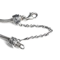 Antique 925 Sterling Silver Leaf Flower Stopper Safety Chain Bead for Pandor Chamilia European Charm Bracelets